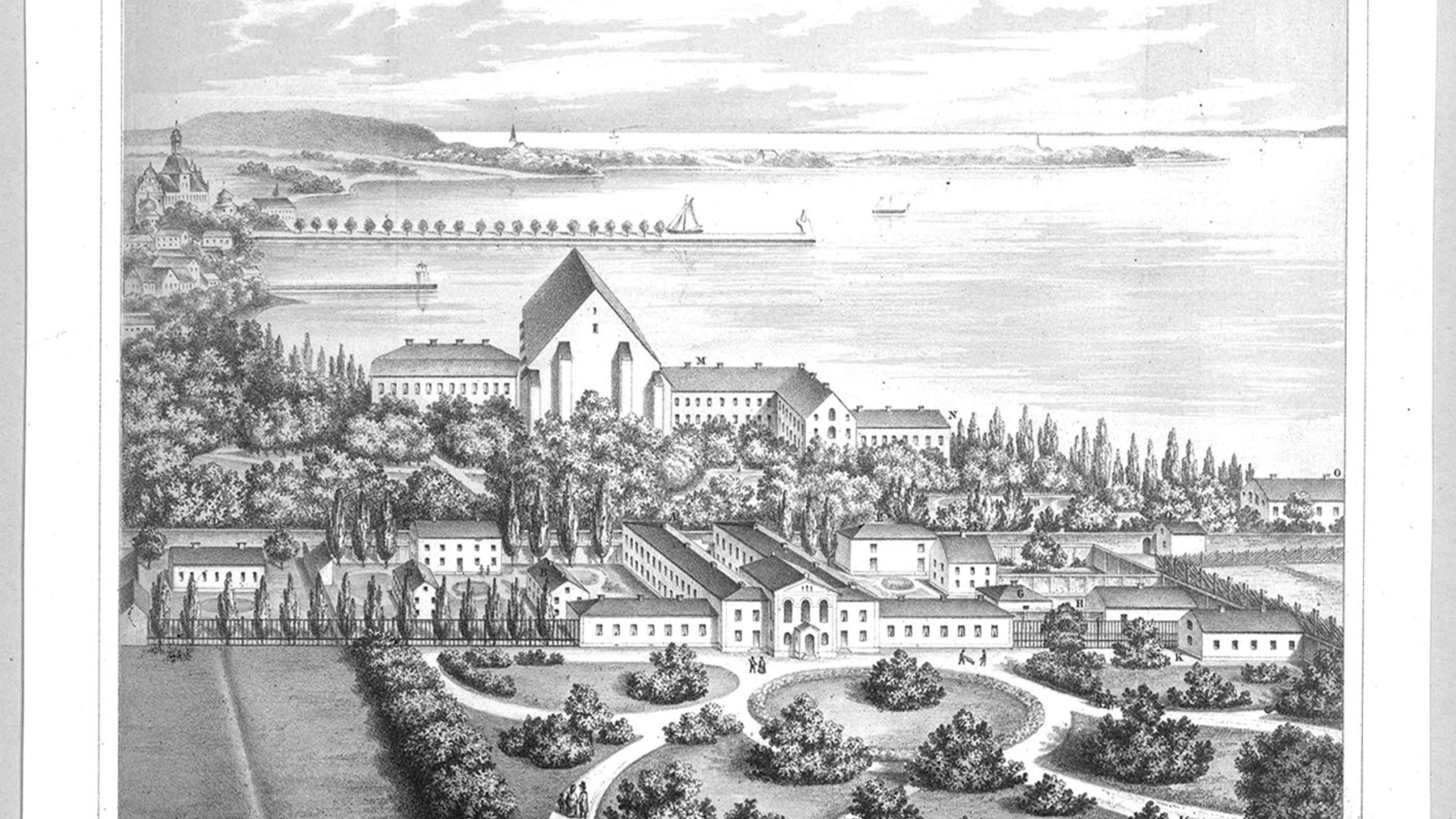 Vadstena hospital, litografi 1861