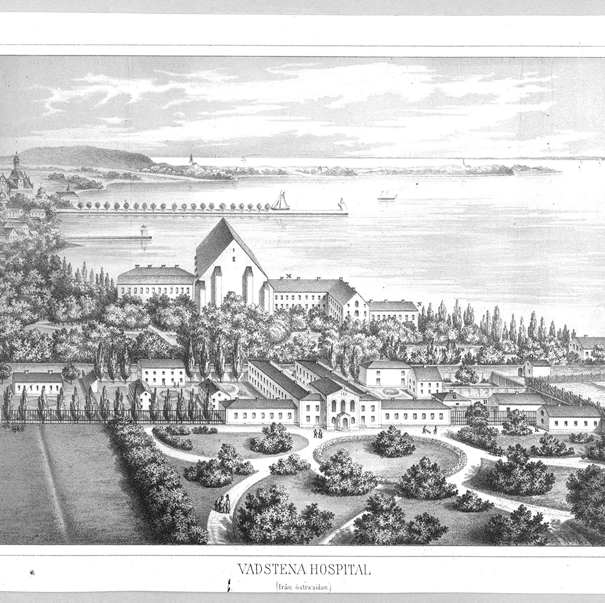 Vadstena hospital, litografi 1861